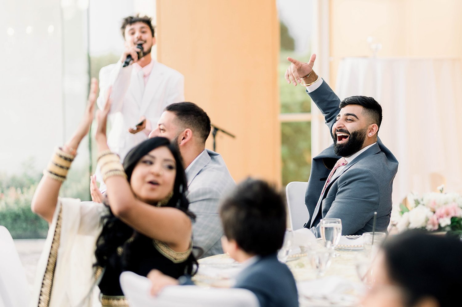Reception guest clap during a reception in Victoria BC 