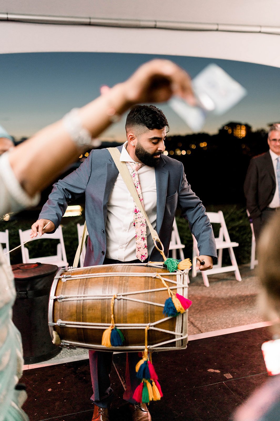 A dol player drums on the dancefloor in Victoria BC
