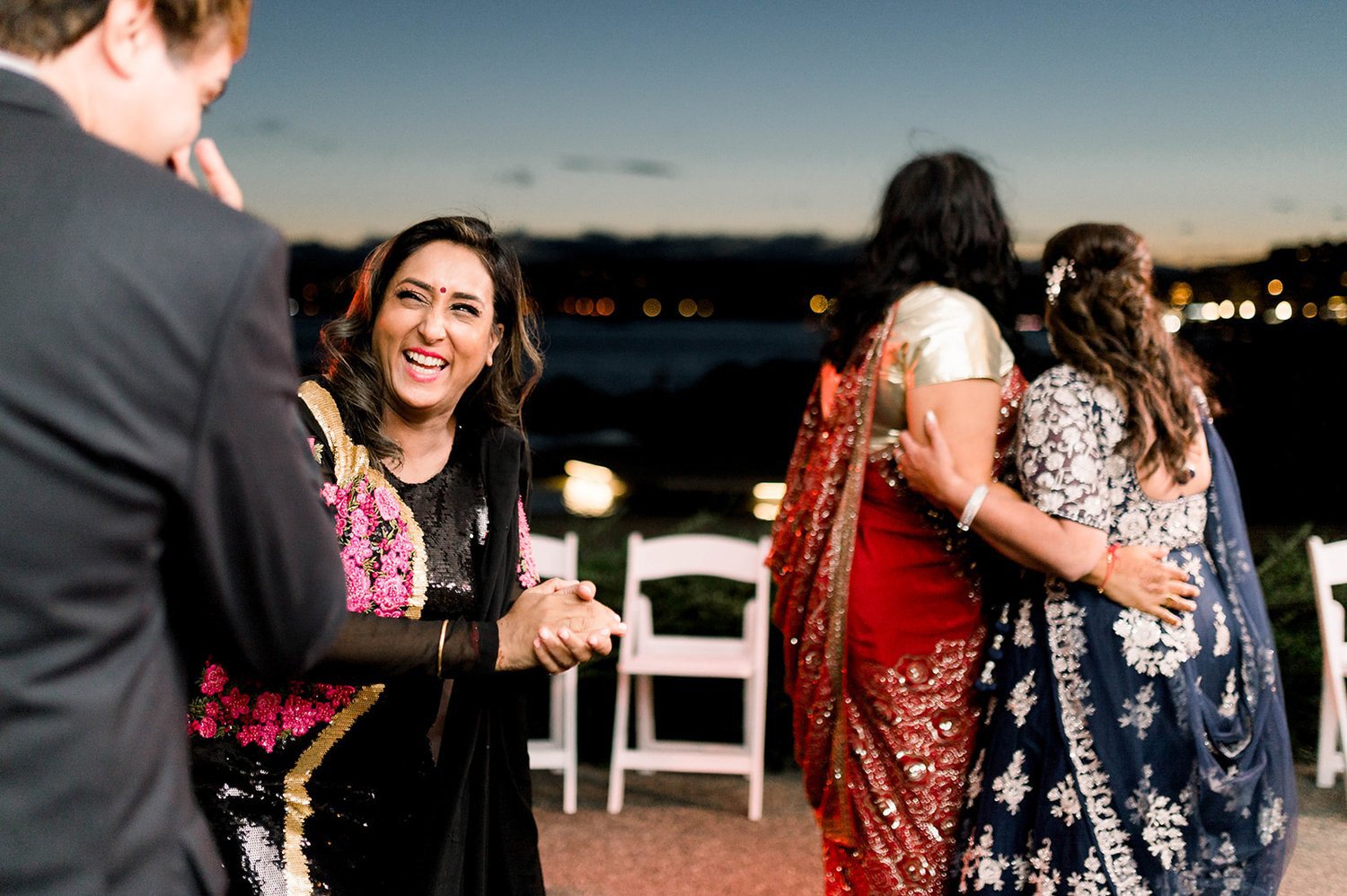 Wedding guest dance during a reception in Victoria BC 