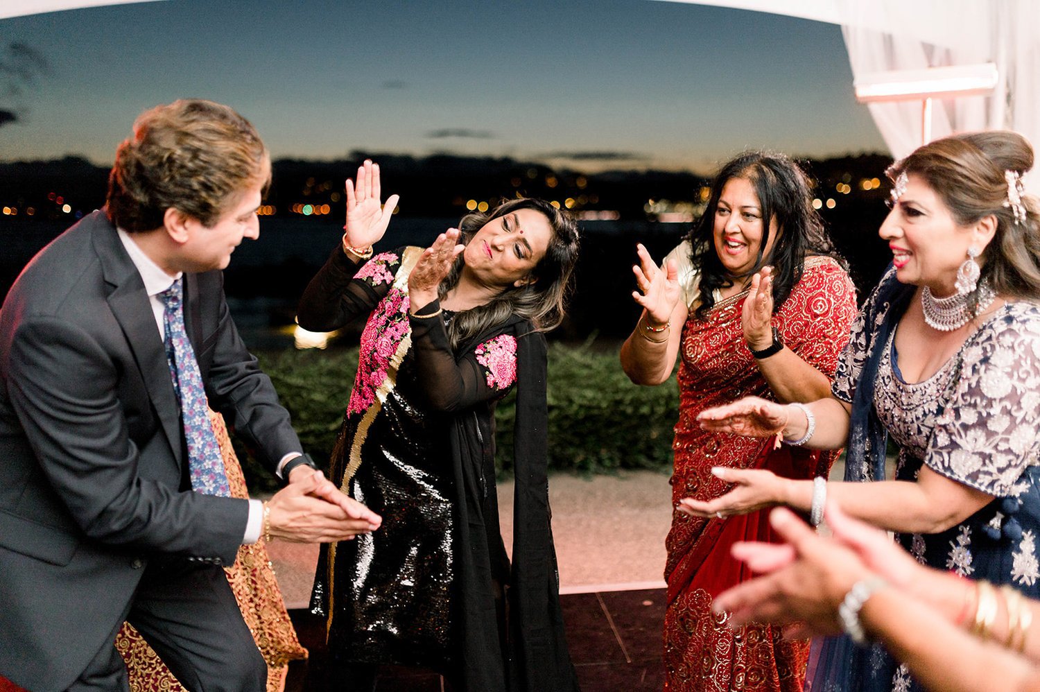 Wedding guest dance during a reception in Victoria BC