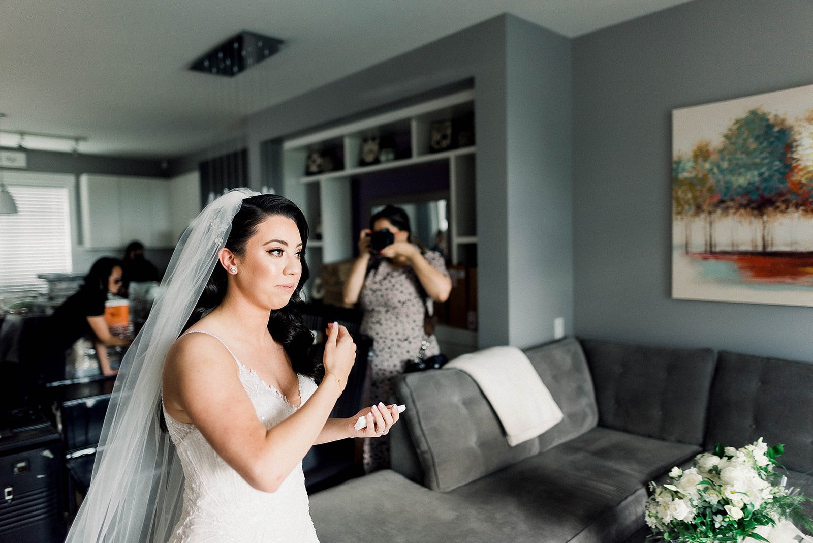 Bride getting ready for her wedding day in Vancouver, BC. Beautiful Life Studios BC