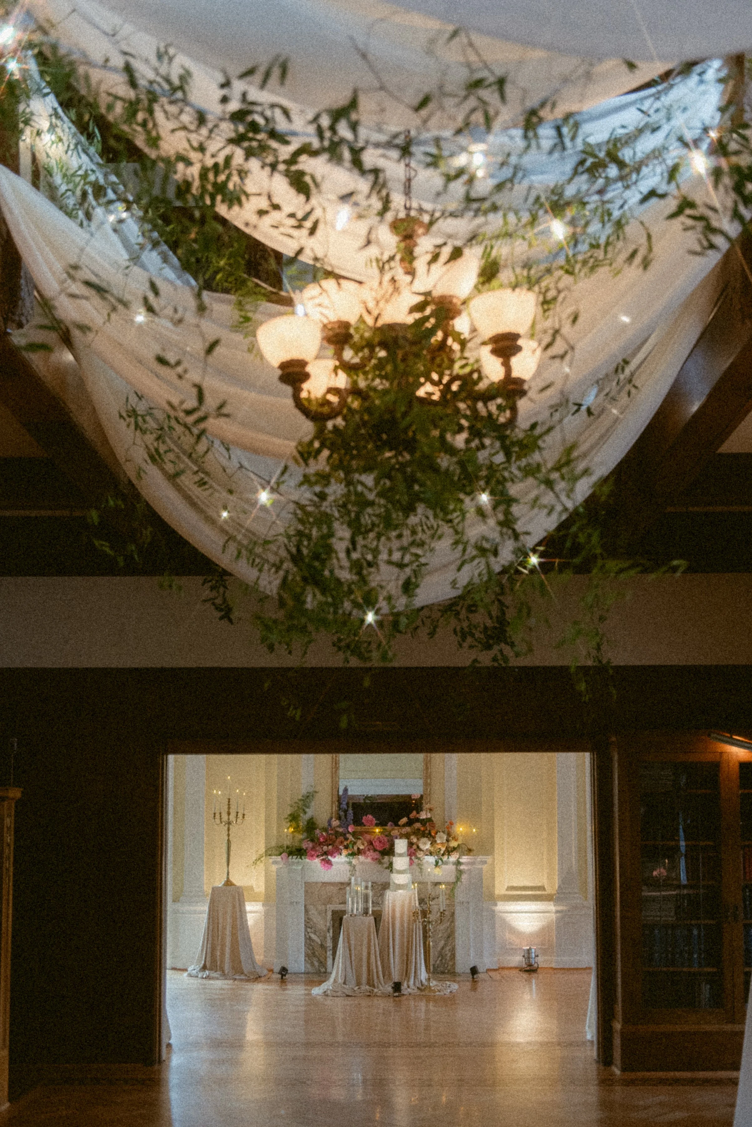 Elegant indoor wedding reception at Cecil Green Park House.