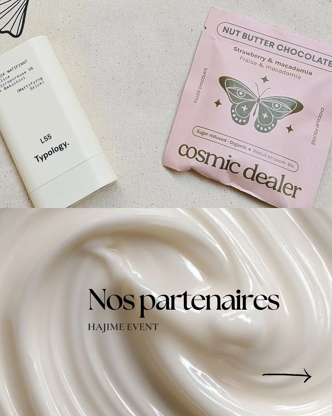 &Agrave; nos c&ocirc;t&eacute;s pour chaque moment de bien-&ecirc;tre &mdash; @dijo_paris @cosmicdealer @typologyparis ✨
Et d&rsquo;autres belles d&eacute;couvertes &agrave; venir lors de nos prochains Hajime Events.