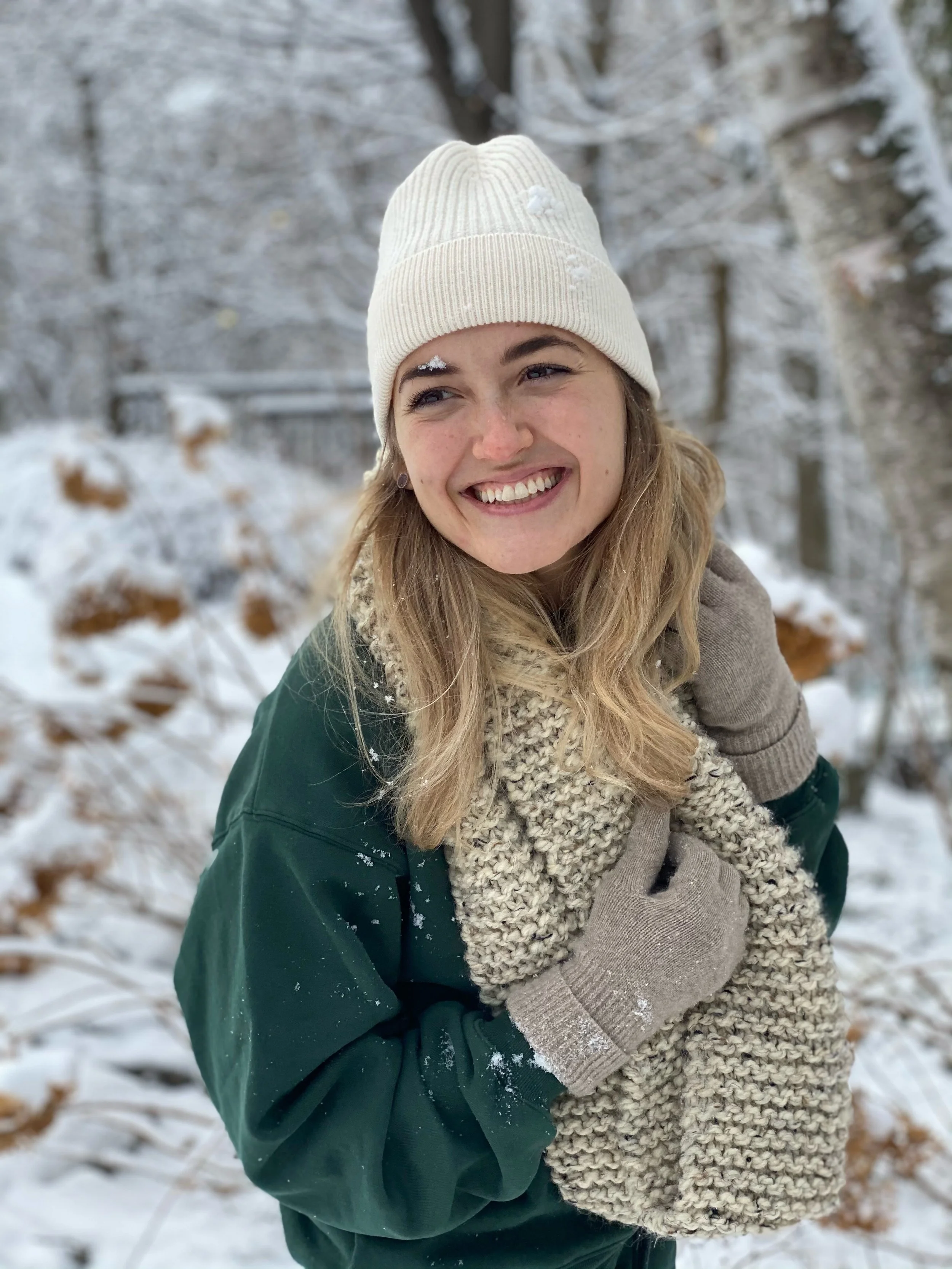 Nicole Argo-Ma, founder of Embodied Health integrative women's health practice, candid photo in winter snow