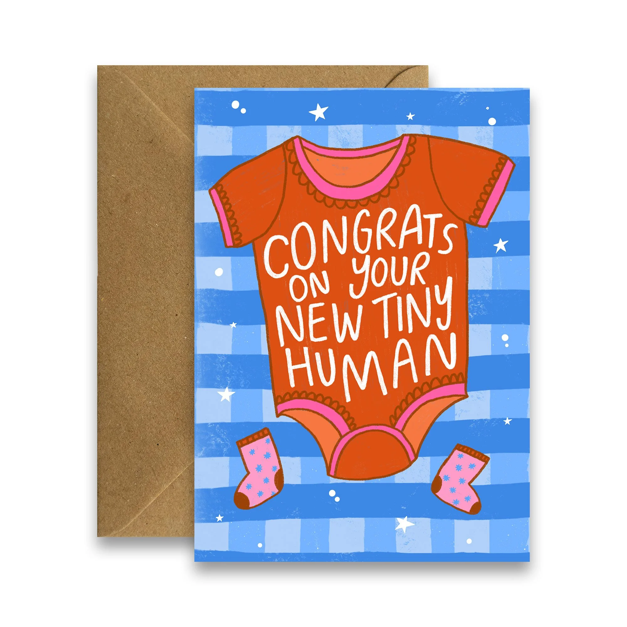 Congrats on your New Tiny Human | Cute New Baby Greeting Card