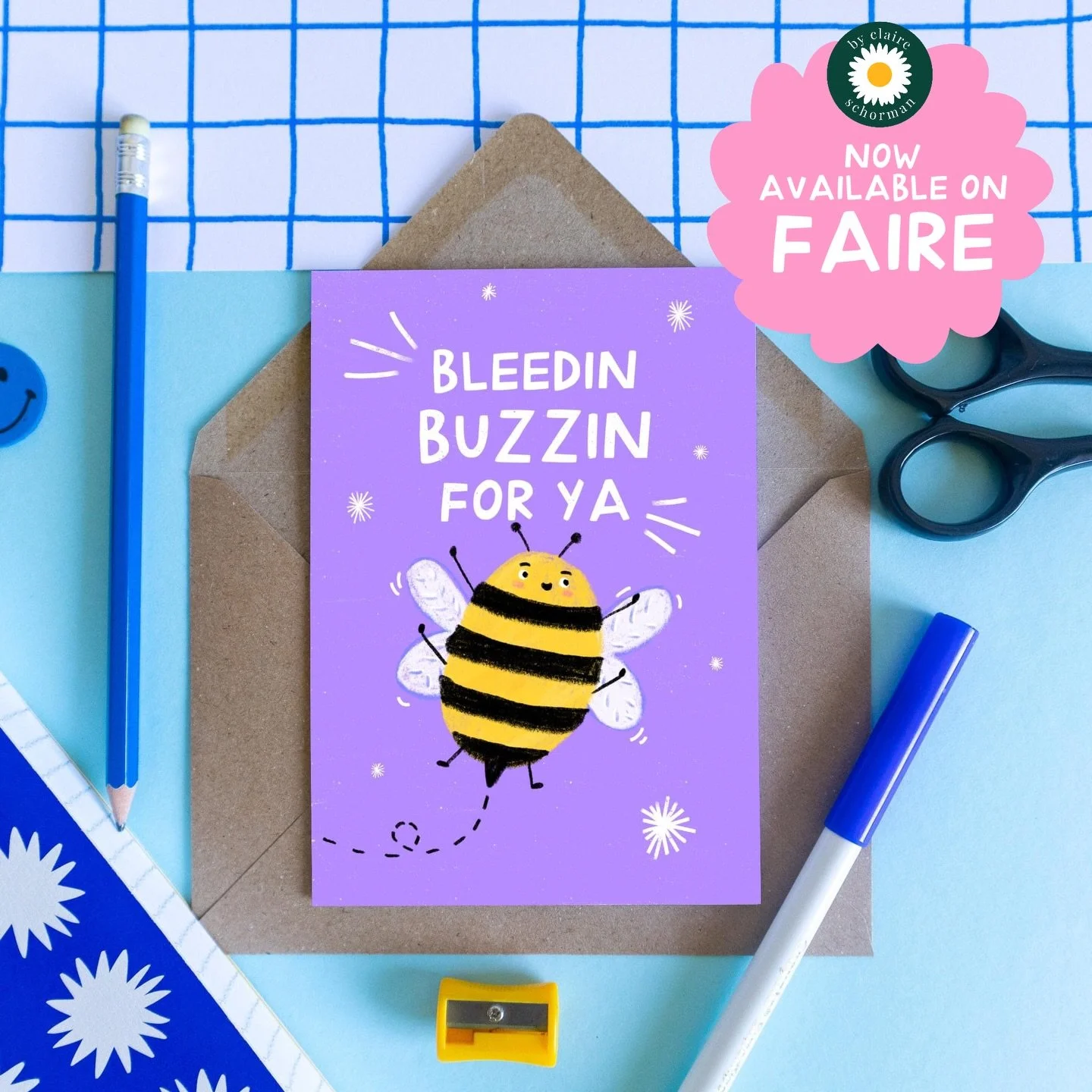 I&rsquo;m bleedin&rsquo; buzzin that By Claire Schorman is now available to shop on Faire 🐝✨

Shop owners &amp; retailers, you can now shop my greeting cards and art prints on @faire_wholesale 

If you are thinking of placing an order with me, pleas