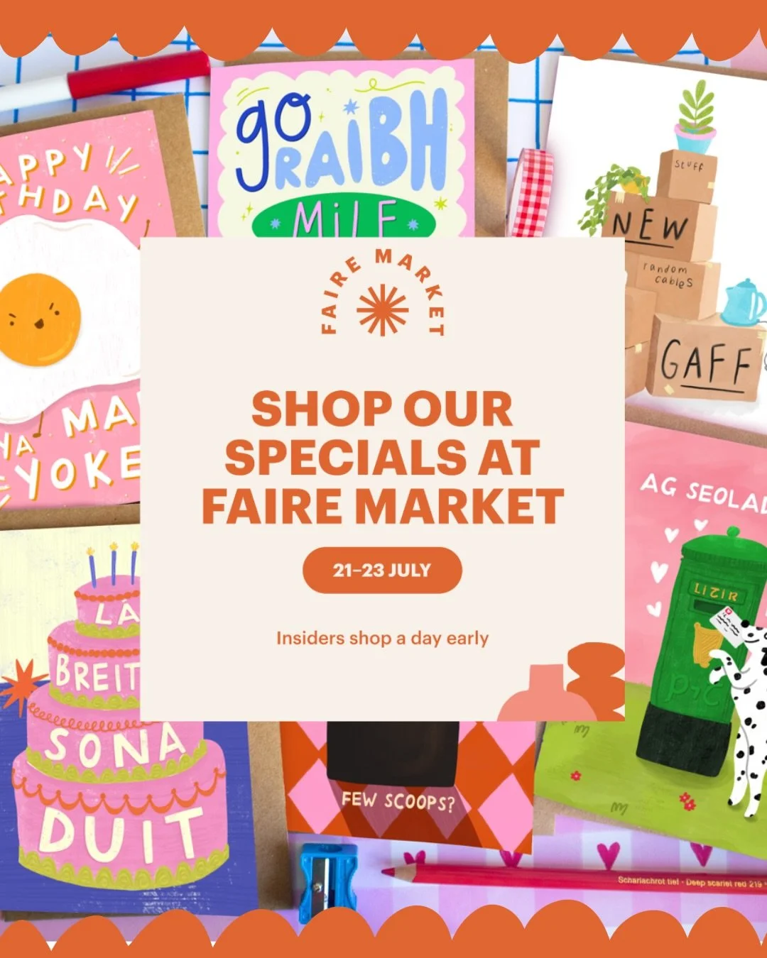 Stockists&hellip; it&rsquo;s Faire Market week ✳️ You can get up to 20% off your order from tomorrow 21 to 23 July (or early access from today for insiders) ✨

I have 3 tiers of nice little discounts for you, so if you need a restock of your favs, or