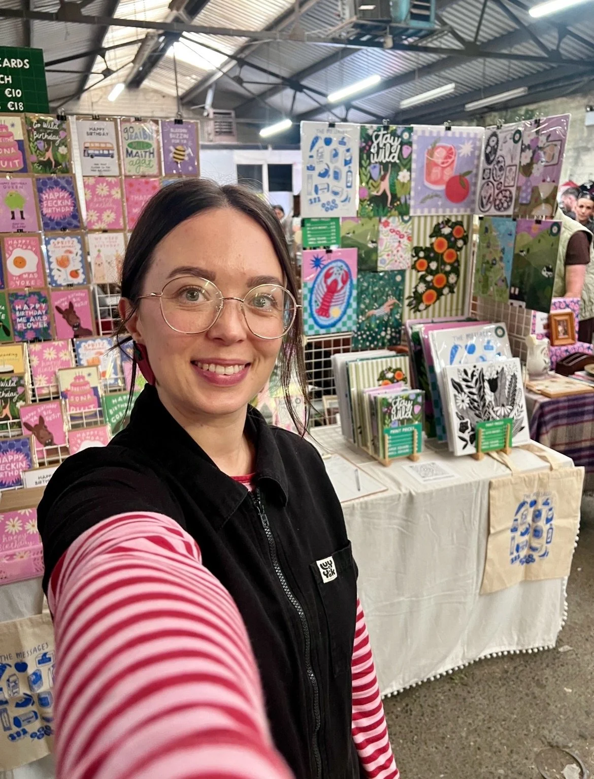I&rsquo;m back at @lezeitgeistfleamarket in Phibsboro for the first time in ages today 👋🏻 with lots of colourful goodies

Come say hi while you wander with a coffee&hellip; perfect Sunday plans ☕️🛍️

#irishillustrator #fleamarketdublin #smallirish