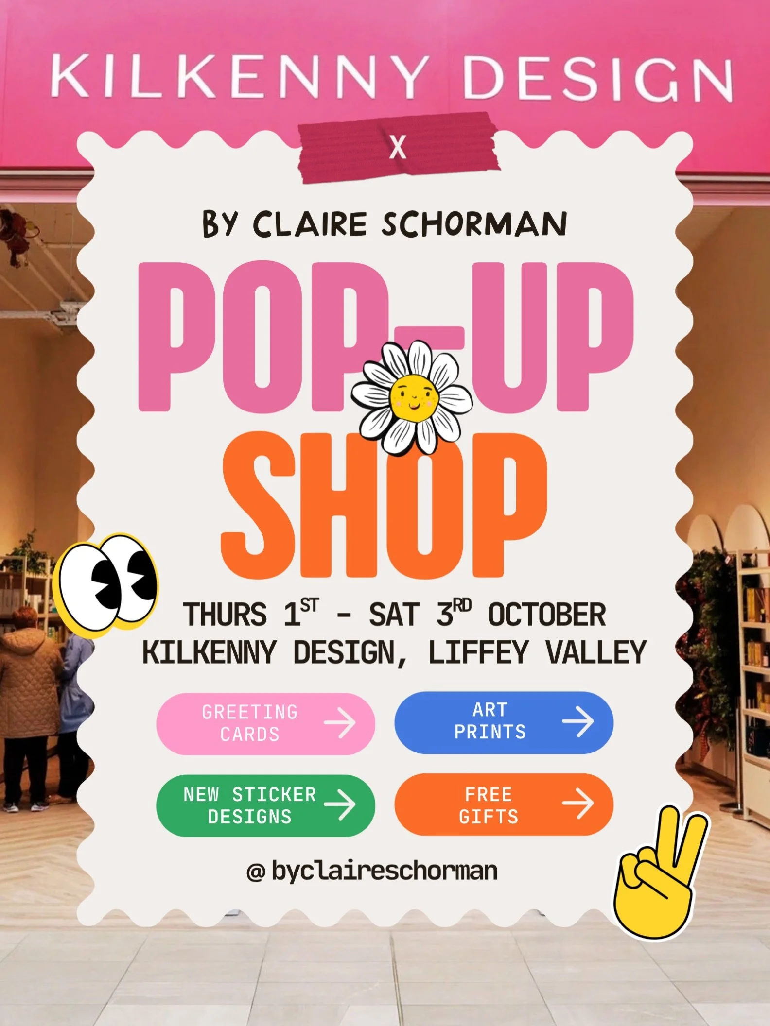 Come find me next week in Kilkenny Design Liffey Valley from Thursday October 1st to Saturday October 3rd - colourful cards, prints, NEW sticker designs and a few little surprises on the day!!! 

The excitement and nerves are REAL lads. Would absolut