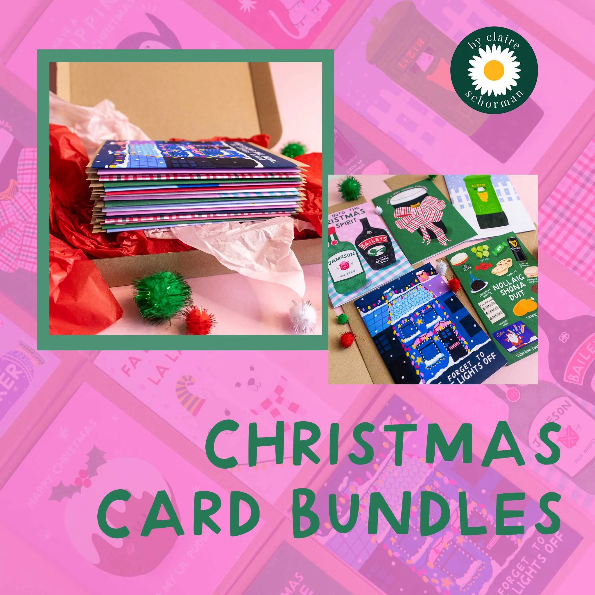 Irish Christmas card bundle with customizable card selection
