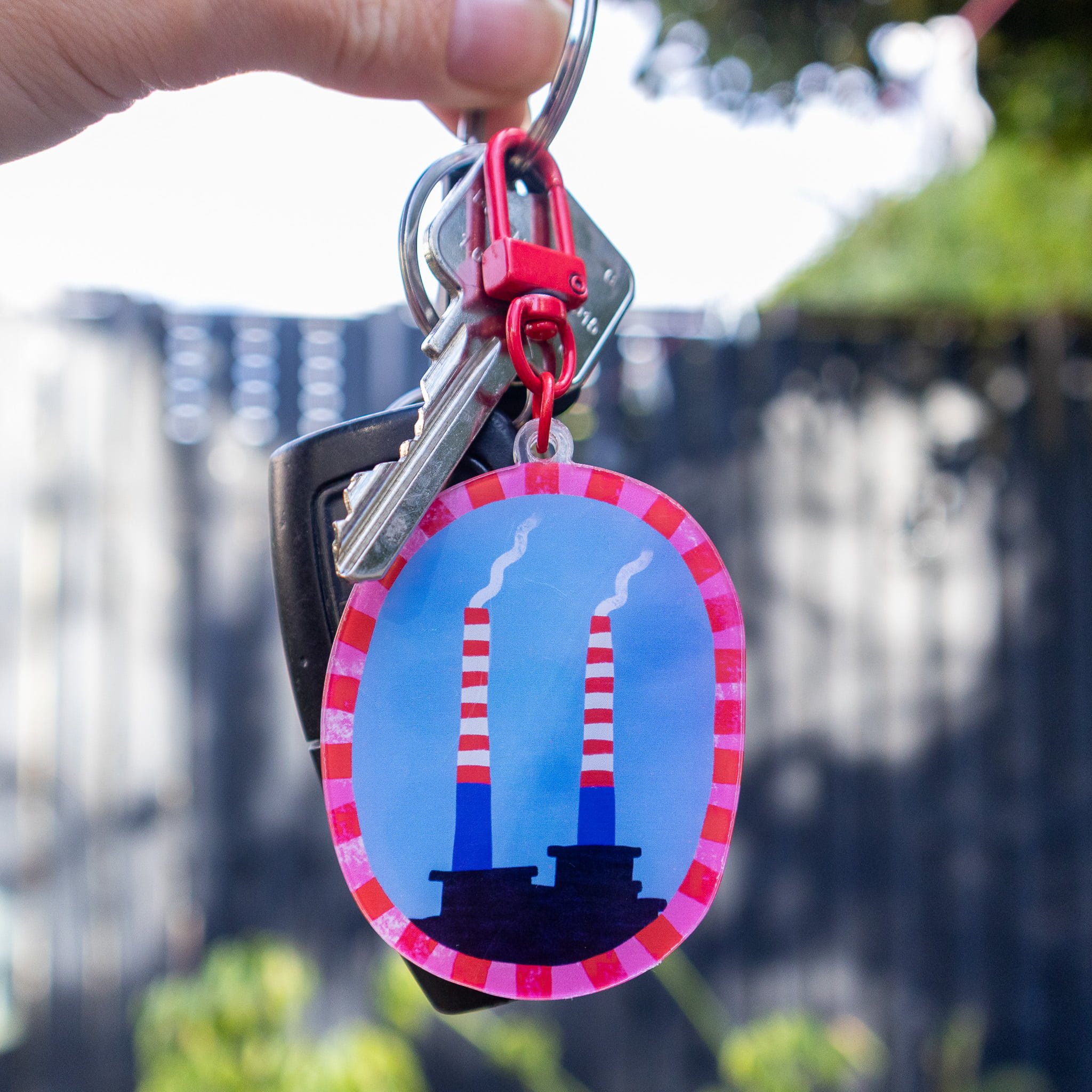 Poolbeg Chimneys Keyring | Dublin Acrylic Keychain