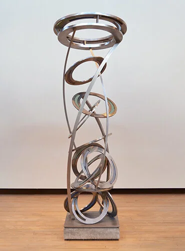 Open Eyes, 2011
Stainless steel and stained glass
96 x 30 x 30 inches