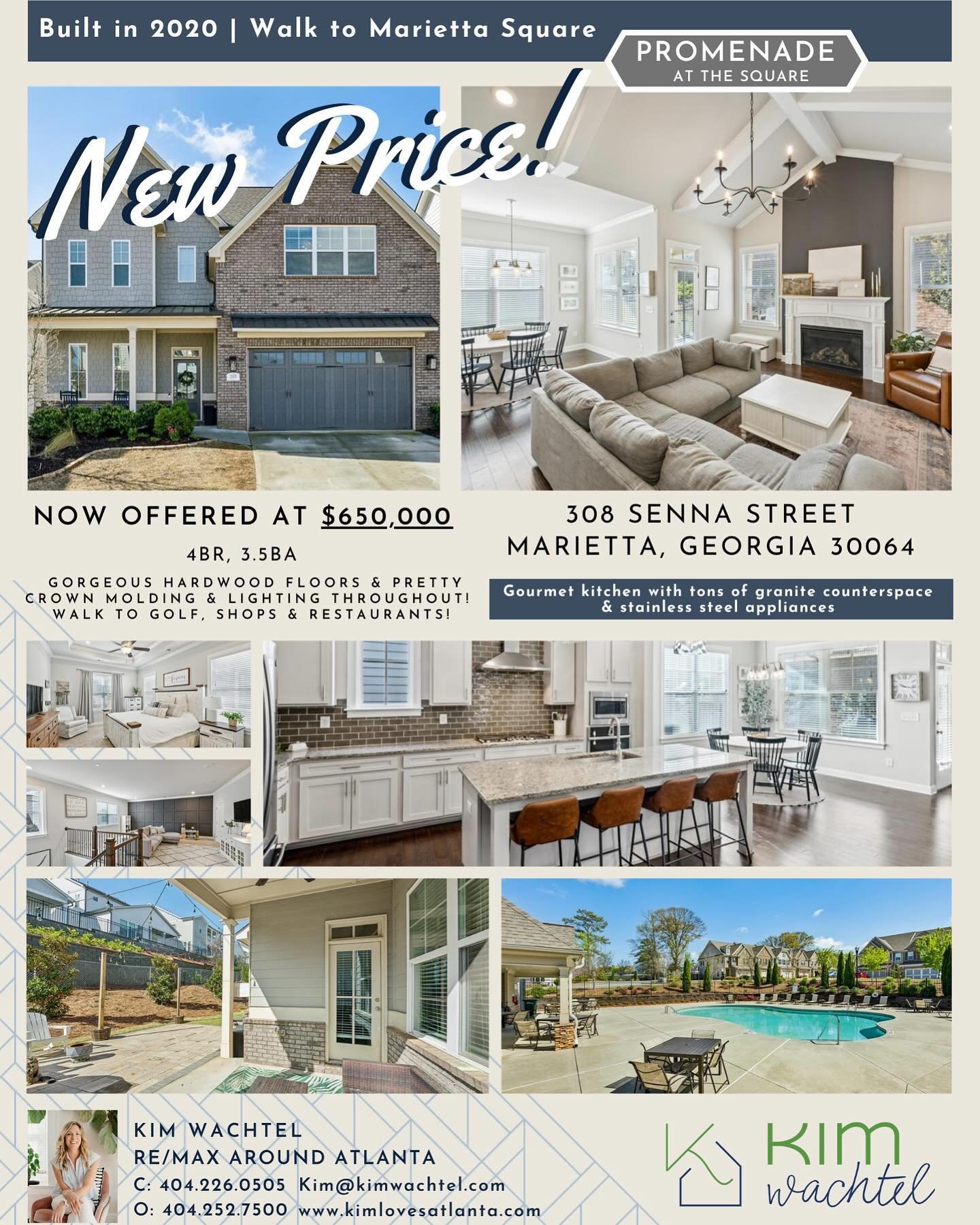 Check out this fabulous 2020 home in Marietta with a great new price! DM me for details. Brought to you by RE/MAX Around Atlanta 404-252-7500 &amp; myself! #kimlovesatlanta