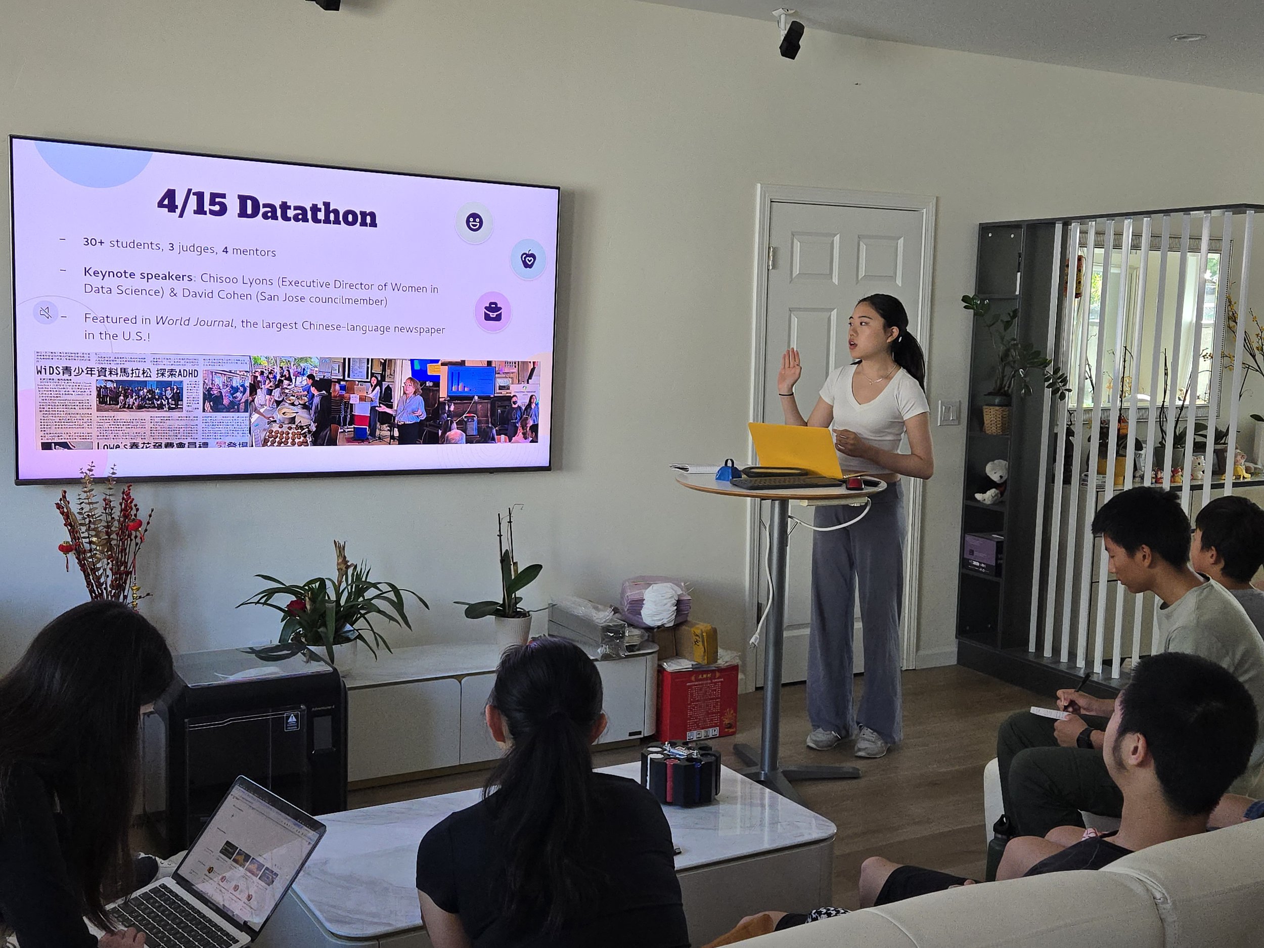  Ranya talking about the April 15 Datathon. 