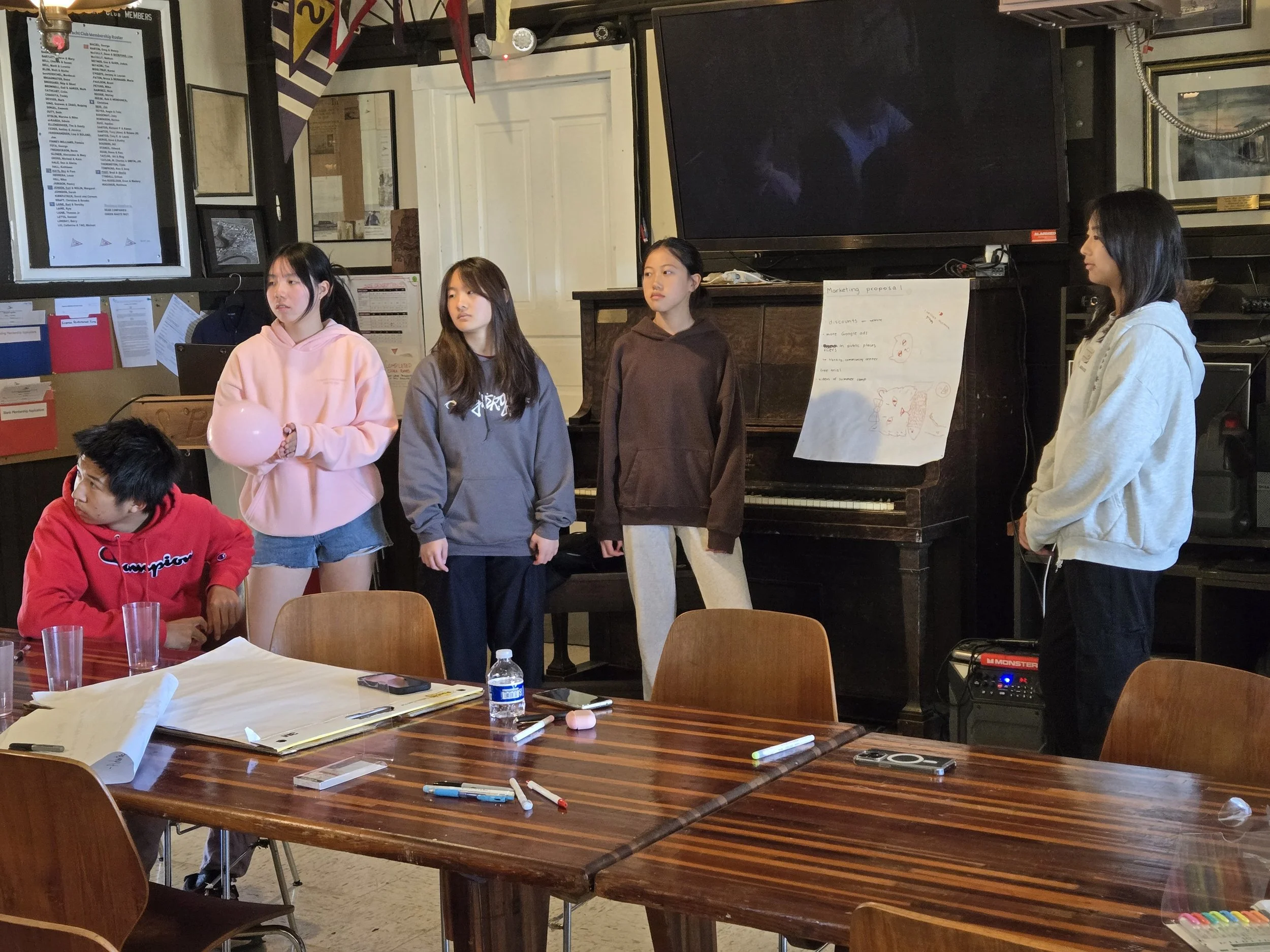   One group presenting their ideas  