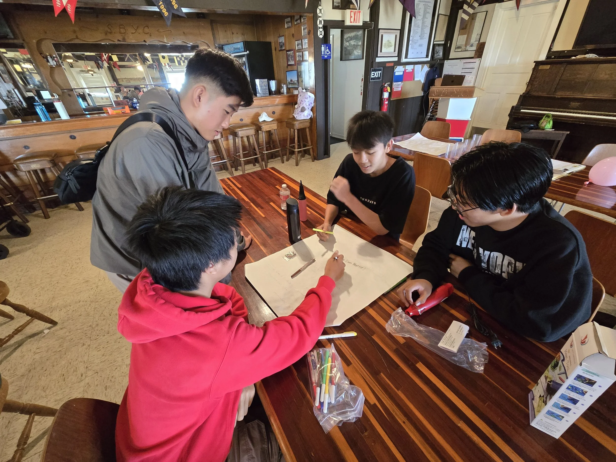  A group is brainstorming ideas.  