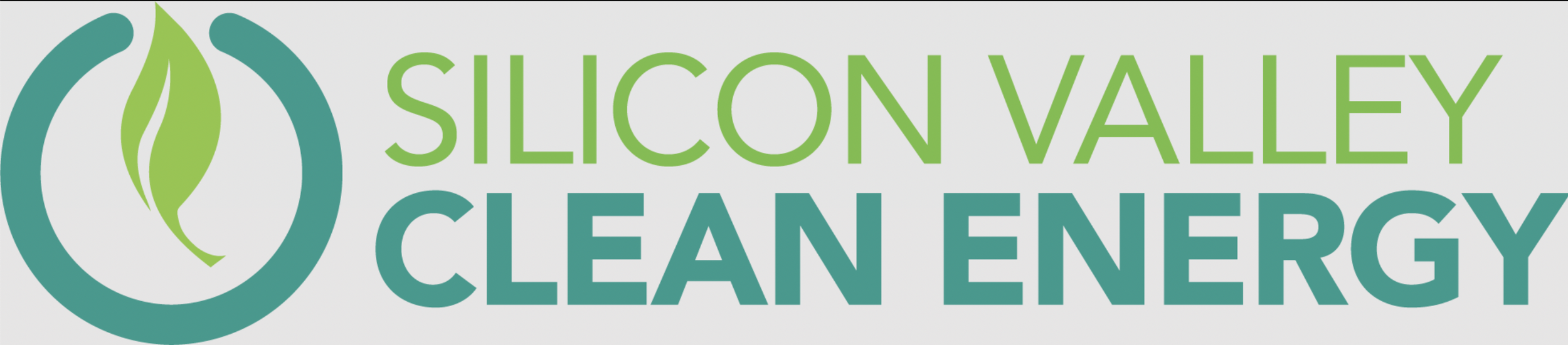 Logo of Silicon Valley Clean Energy with a green leaf inside a circle.