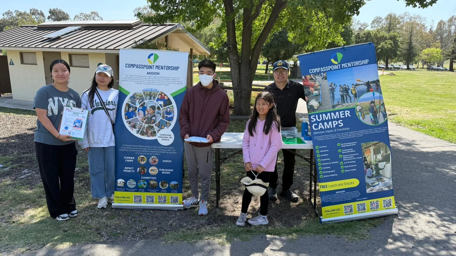  CP mentorship youth members along with muralist Simon Bai at Ed Levin Park. 
