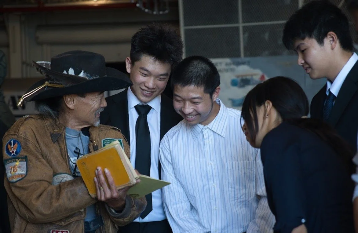  One of the event attendees was showing us details from a book he had brought with him. 