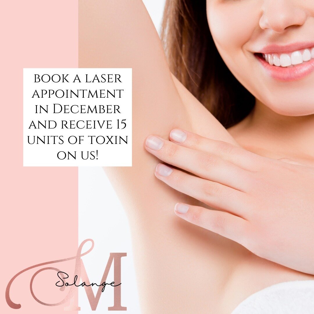 🛍Early Black Friday FLASH Sale🛍
⁣
Book a laser session in December and receive 15 units of Toxin on us!
⁣
*Promo valid from November 15-17th⁣
*Must pre-book appointment for a December date.⁣
⁣
📲 Book online, call, text or DM us! ⁣
⁣
🤍⁣⁣⁣⁣⁣⁣⁣⁣⁣⁣⁣⁣