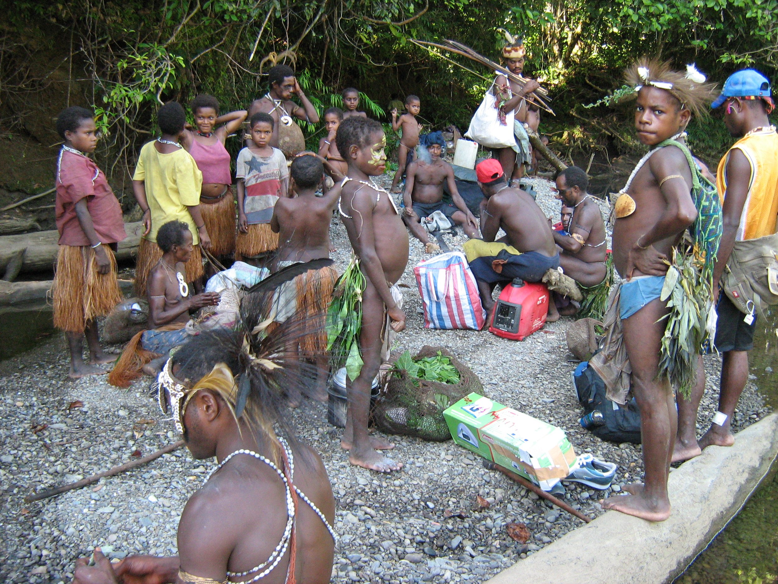 KCAF team traveling with Meakambut people