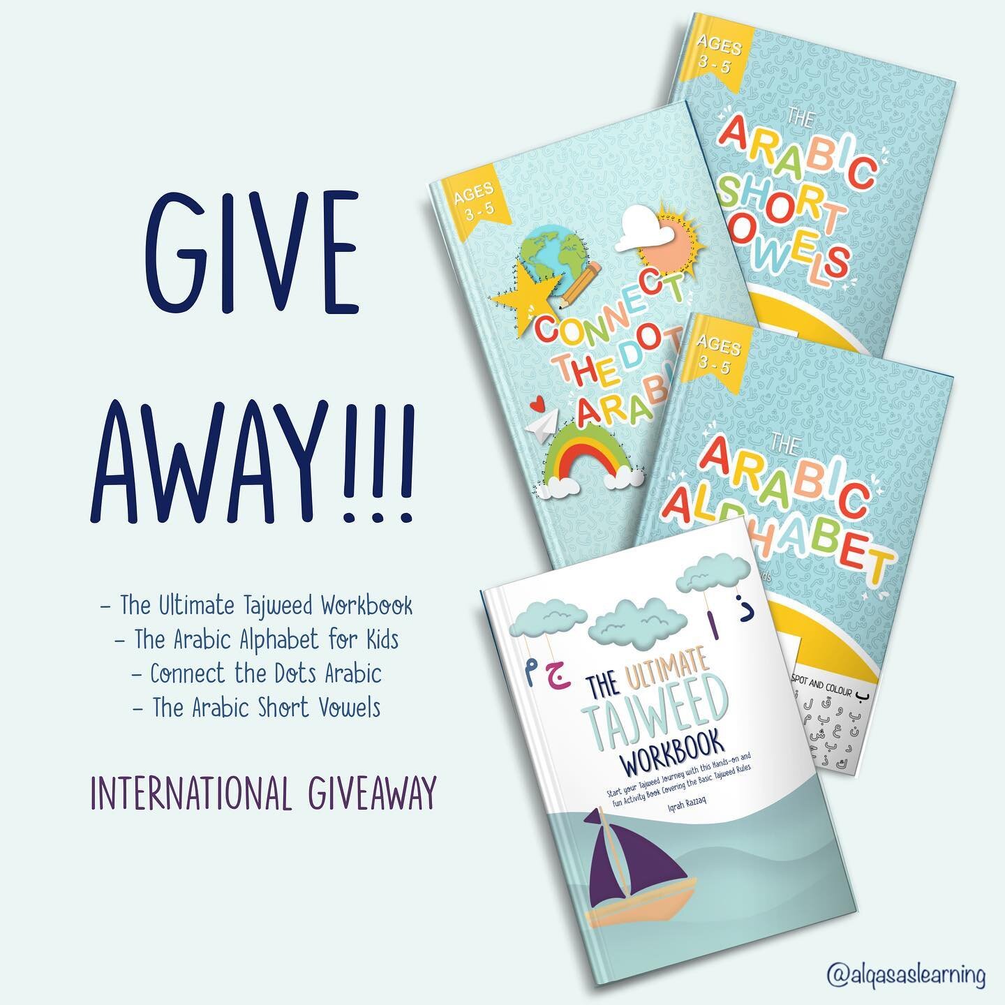 🎁GIVEAWAY TIME🎁

Alhamdulillah, I cannot believe we only have 24 books in stock left. JazakAllah khair to everyone who has purchased a copy of The Ultimate Tajweed Workbook. Let&rsquo;s celebrate this milestone with our very first international giv
