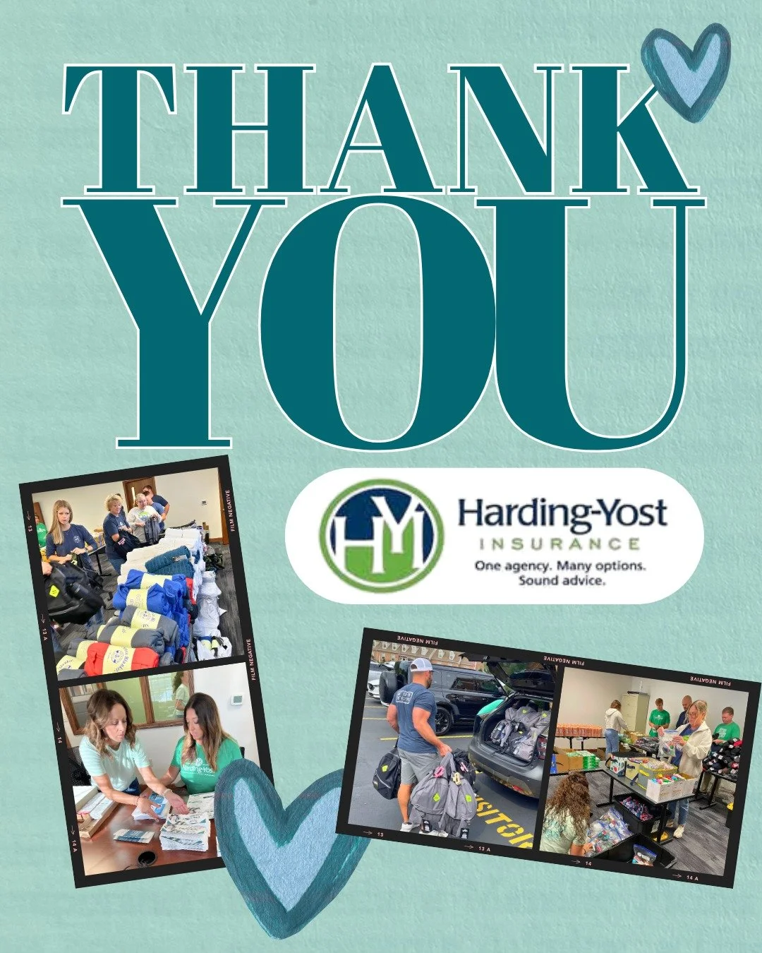 A HUGE thank you to the incredible team at @hardingyostinsurance!!!

Yesterday, their employees came together with us to help pack 300 backpacks for individuals entering recovery this winter. From folding gloves to zipping up bags, every action was d