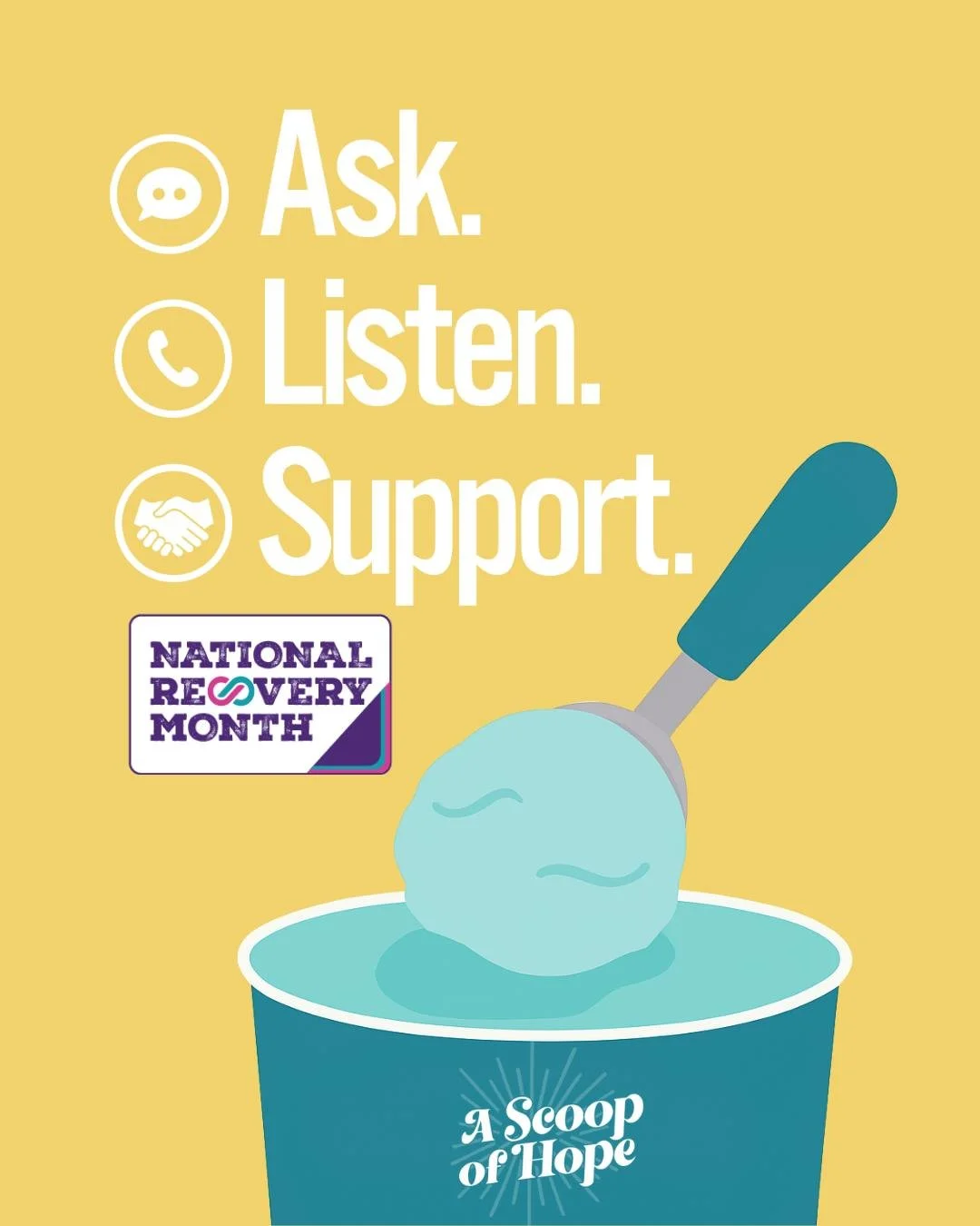 This #RecoveryMonth2025, check in with someone in #Recovery. Ask what brings them joy, what gives their life meaning. Remind them they are not alone. 💕