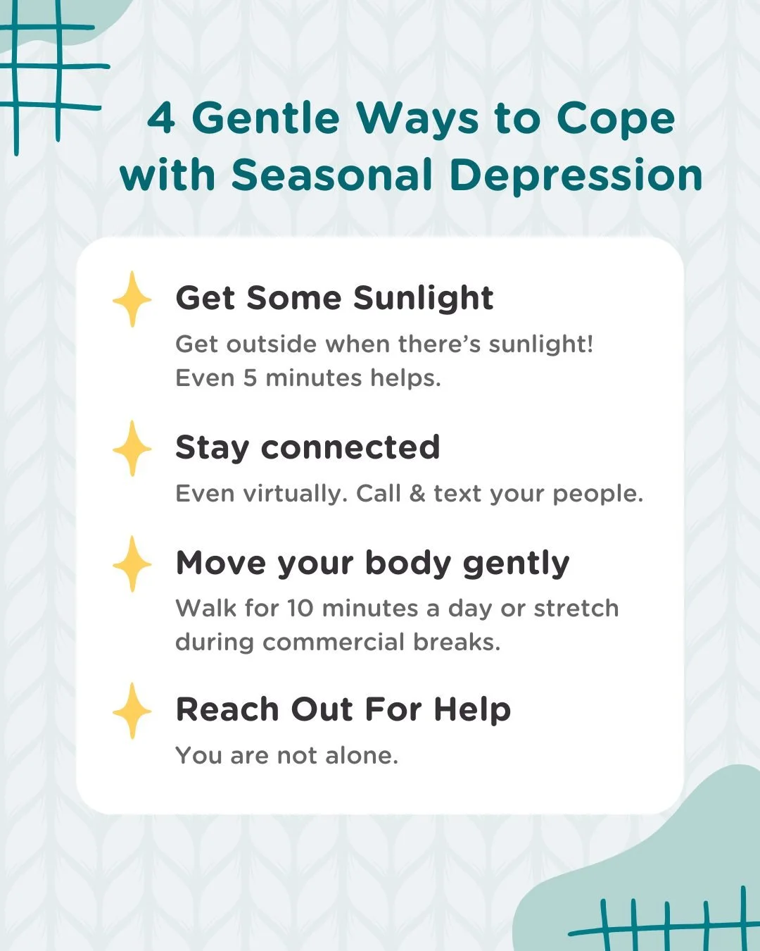 Seasonal depression isn&rsquo;t about weakness &mdash; it&rsquo;s about biology, sunlight, and how our bodies respond to change.
Small, consistent acts of care can make a big difference. 
If you&rsquo;re struggling, please don&rsquo;t go through it a