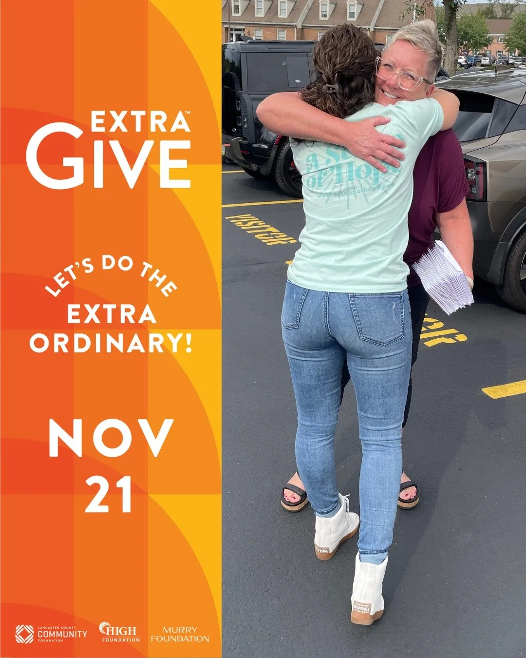 Let&rsquo;s do something EXTRAordinary together! 

On November 21, Lancaster County comes together for one powerful day of giving called Extra Give. Every donation to A Scoop of Hope helps us fill backpacks with essentials for people entering recover