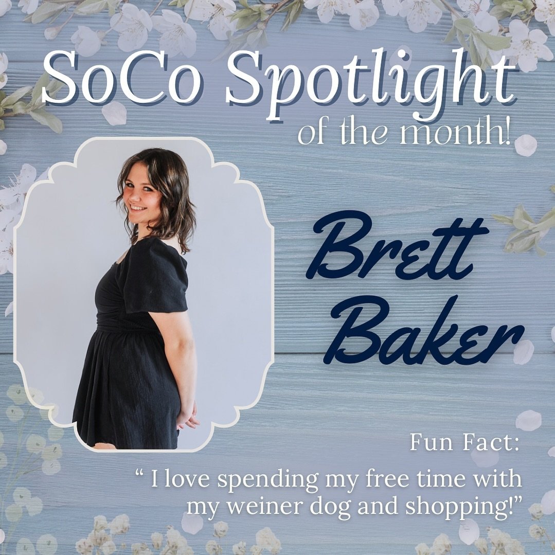✨April SoCo Spotlight✨ 

Meet SoCo Stylist Brett! She&rsquo;s been with our team since December and has kept us smiling since! When Brett isn&rsquo;t at SoCo creating amazing styles she&rsquo;s working hard on color services or spending time with her