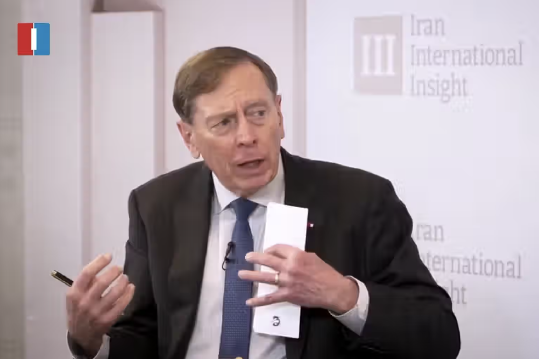 Retired US Army General and ex-CIA director David Petraeus speaks during Iran International Insight town hall in Washington DC on Friday, January 16, 2026
