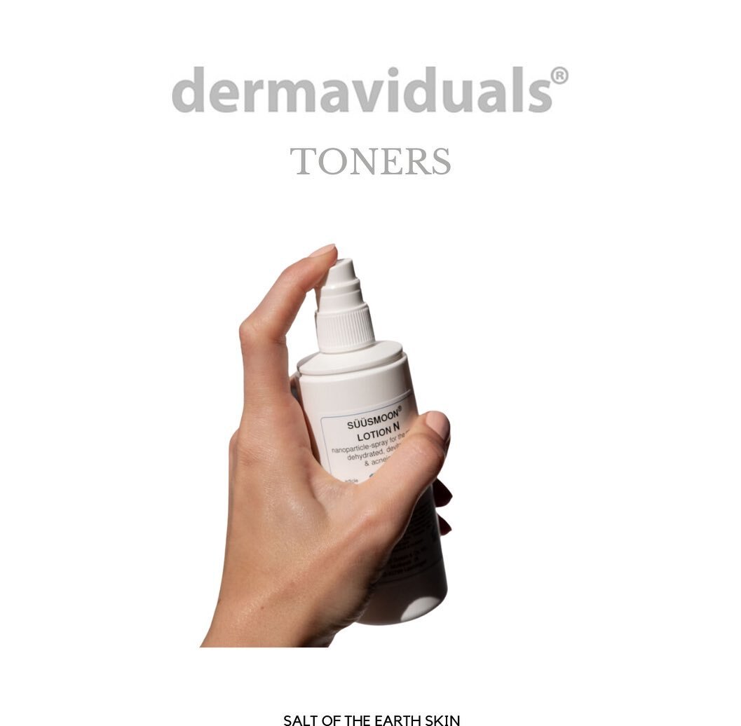 dermaviduals&reg;️ TONERS
&bull;
Toners prepare and refresh the skin prior to the application of serums and moisturisers. dermaviduals&reg;️ offers a variety of toners specifically formulated for all skin types and conditions.
&bull;
S&Uuml;&Uuml;SMO