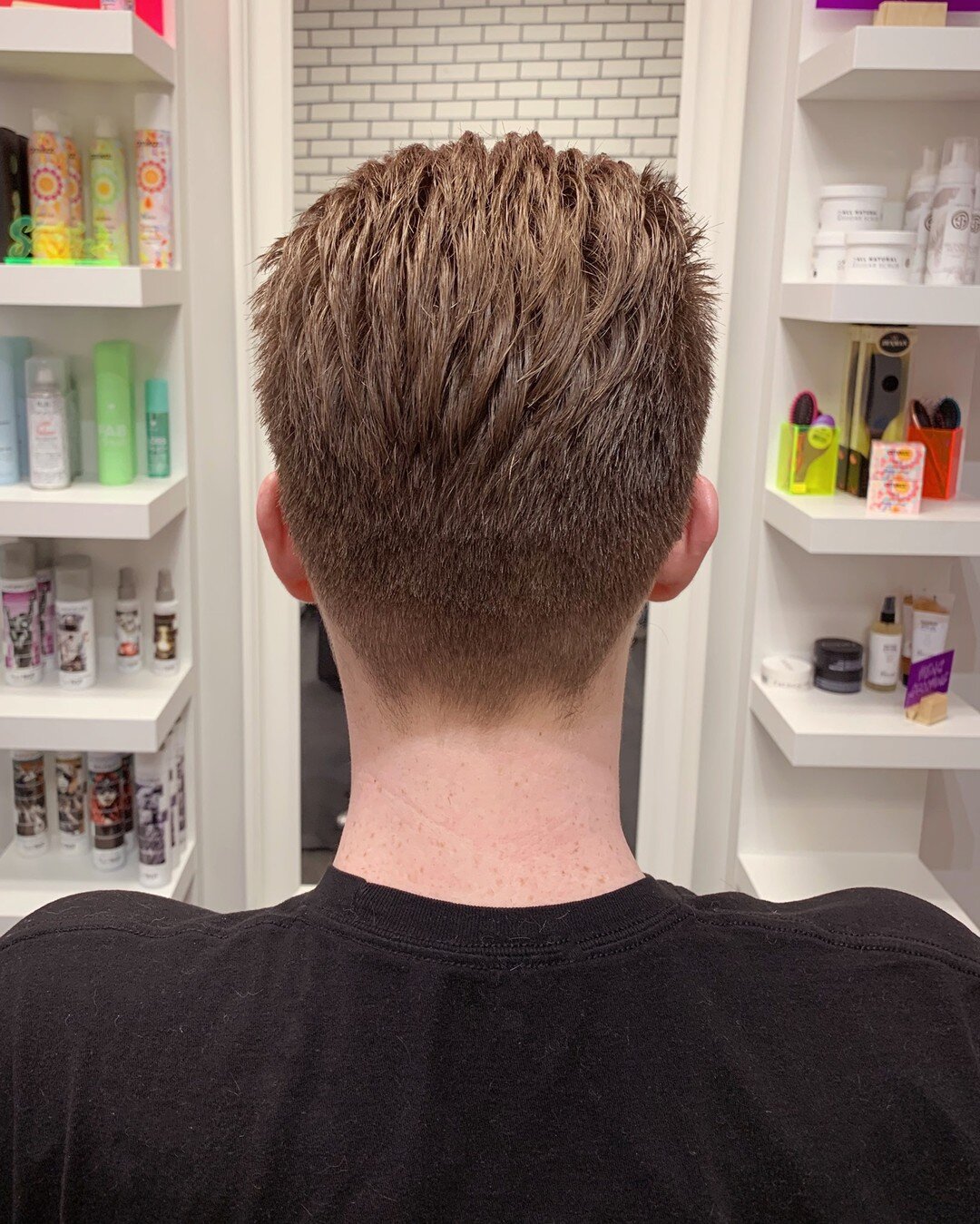 Styled with a mix of matte and shine pomades. Sometimes when you mix products you get the best of both worlds. His hair needs a good holding product because there's a lot of hair, but it also needs moisture and shine so it doesn't look dried out and 