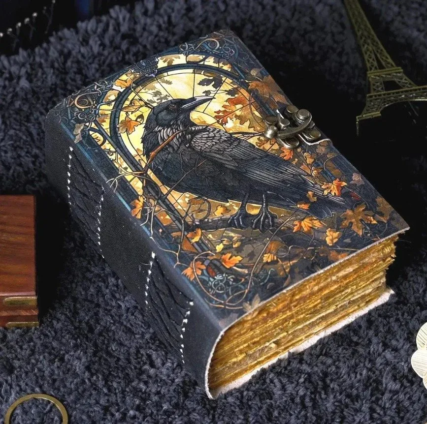 Restock alert!! 🖊️ 📖

🌙 A new shipment of handbound leather journals is on its way&mdash;just in time for spooky season. 🦇
These beauties sell out every time, and this batch brings gothic-inspired designs with ravens, skeletons, lunar magic, and 