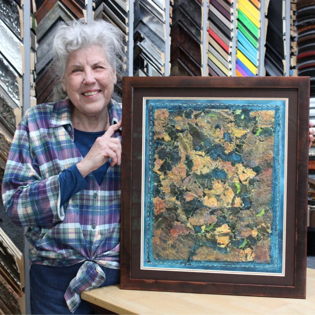 One of our favorite parts of the job? Getting to frame original art by talented locals like [Customer&rsquo;s Name]. Her pieces are always a joy to see come through our doors&mdash;and even better to see up on the wall! 🖼️🌟 Have original art of you