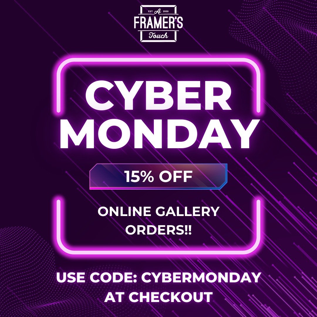 🚀 Cyber Monday Deal Drop! 🚀
TODAY, December 1st only, take 15% off all items in our online gallery, 12am to 11:59pm.
Even if the store is closed, the savings are ON!
Use code CYBERMONDAY at checkout. One day, online only&hellip; don&rsquo;t miss it