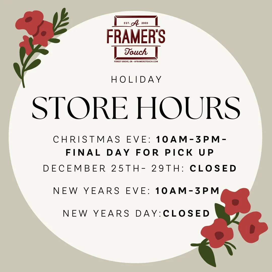 Friendly reminder! We&rsquo;re open 10am&ndash;3pm today for holiday framing pickups and those last-minute gifts you didn&rsquo;t know you needed 🎄