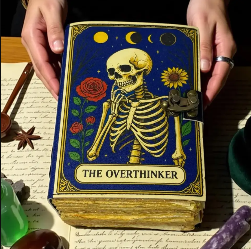 The Overthinker (skeleton) 1 - Hand-Bound Leather Journal.png