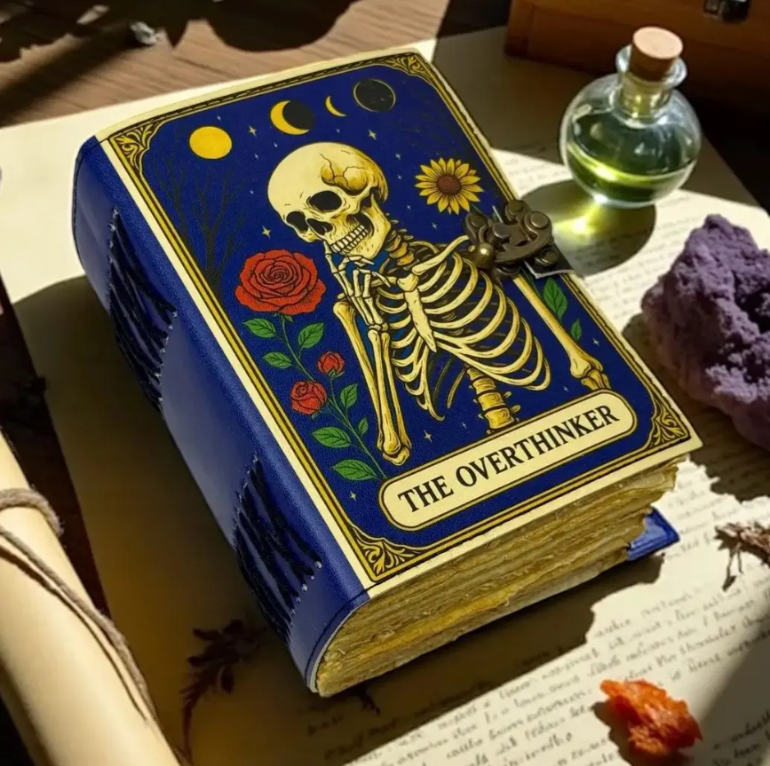 The Overthinker (skeleton) 2- Hand-Bound Leather Journal.png