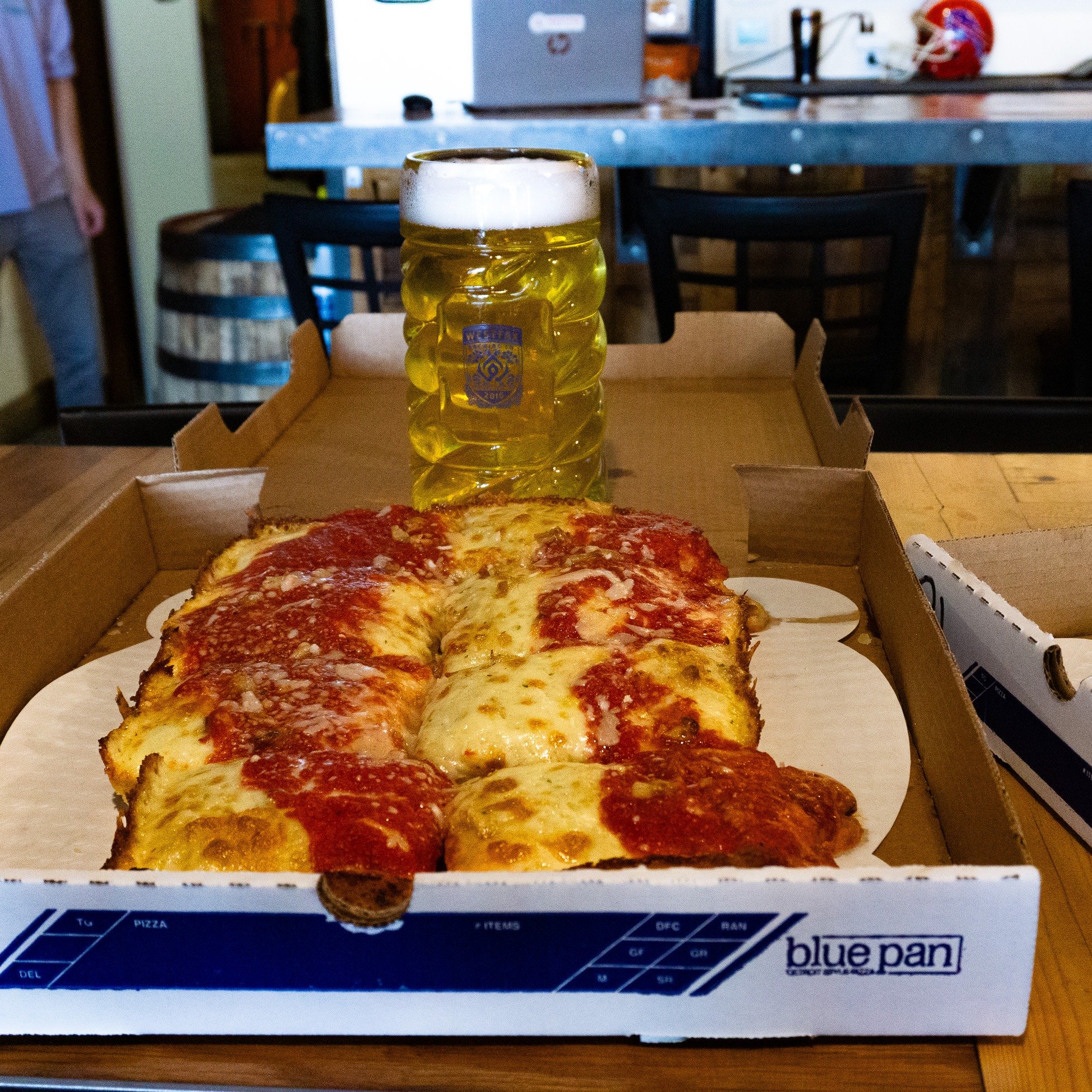 NEXT Thursday, May 23rd, enjoy some mouth-watering @bluepanpizza with your trivia team and $10 stein fills for those who bring their WestFax stein. 🍺

Don't have a stein? No sweat! Get your first pour FREE when you buy a WestFax stein for $16. We'll