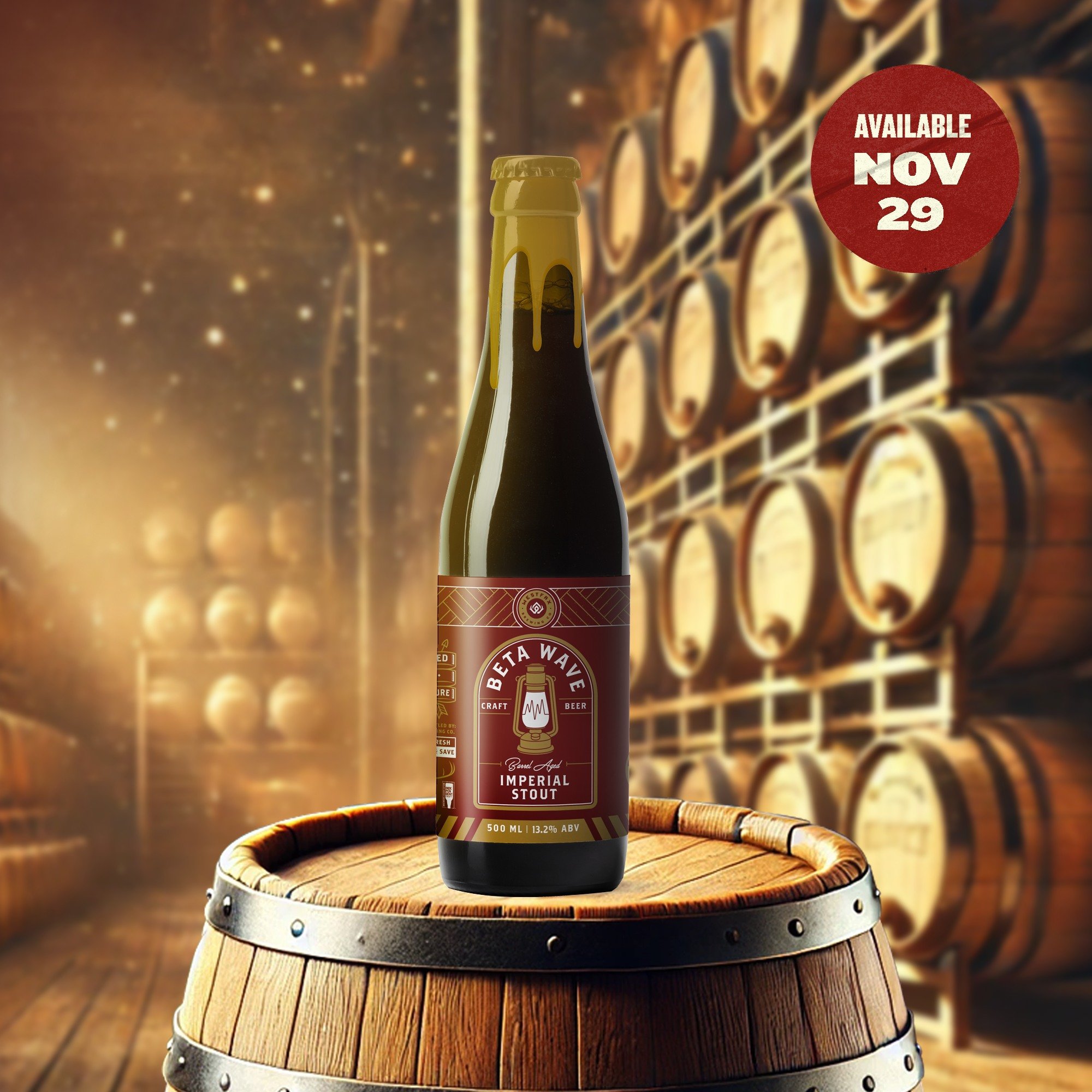 𝐁𝐋𝐀𝐂𝐊 𝐅𝐑𝐈𝐃𝐀𝐘 𝐁𝐄𝐄𝐑 𝐑𝐄𝐋𝐄𝐀𝐒𝐄𝐒
Releasing at Noon, Friday November 29th

🍺 𝐁𝐞𝐭𝐚 𝐖𝐚𝐯𝐞 | 𝐈𝐦𝐩𝐞𝐫𝐢𝐚𝐥 𝐁𝐀 𝐒𝐭𝐨𝐮𝐭 | 𝐀𝐁𝐕: 𝟏𝟑.𝟐%
A thick and chewy chocolate forward imperial stout aged 23 months in a Laws Four Gra