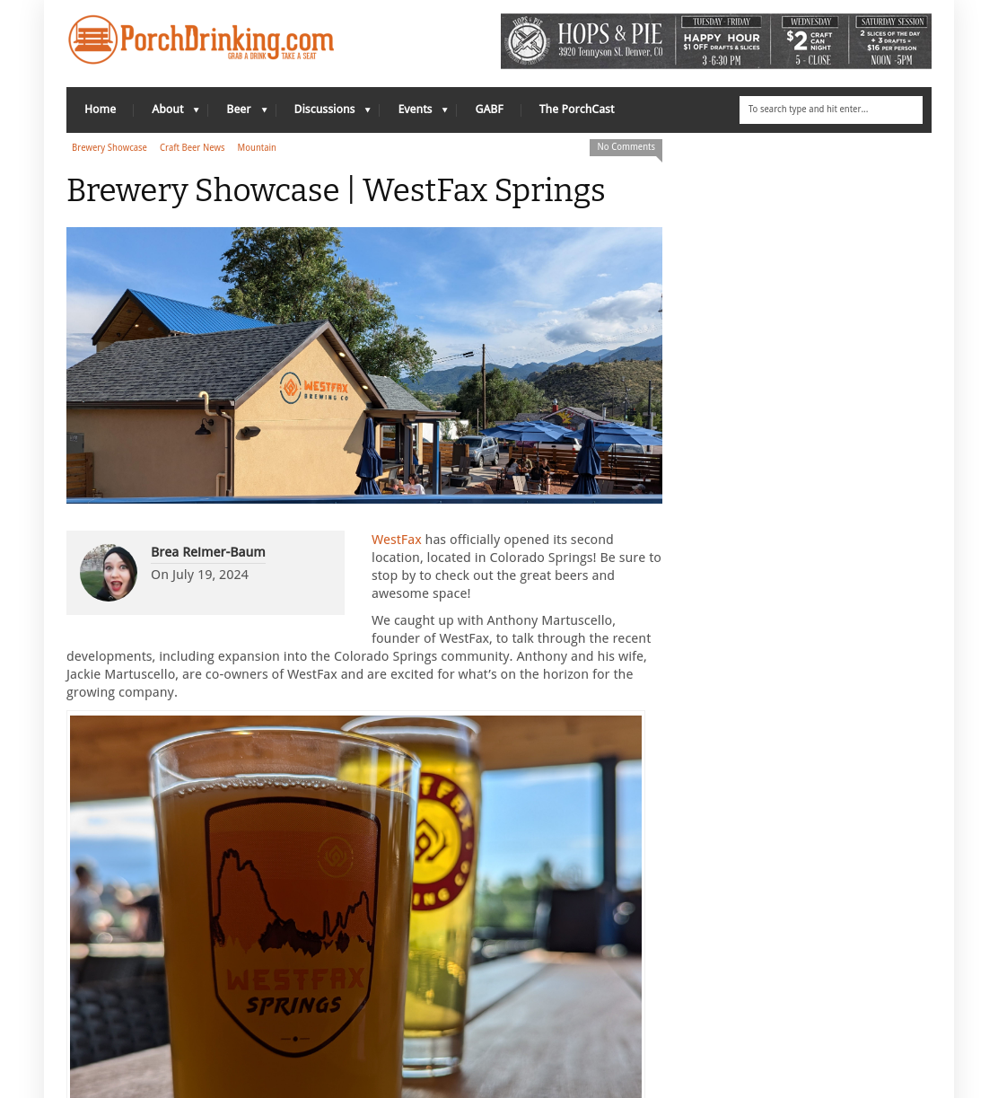 Brewery Showcase | WestFax Springs