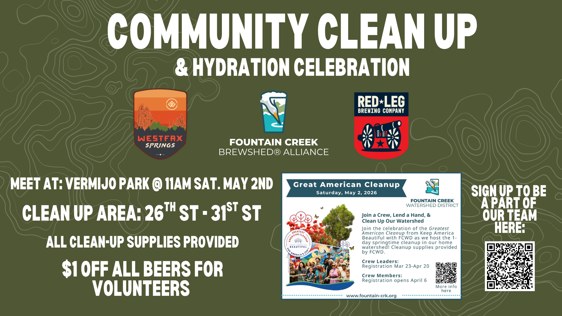 🌿 Community Clean Up + Hydration Celebration 🍻