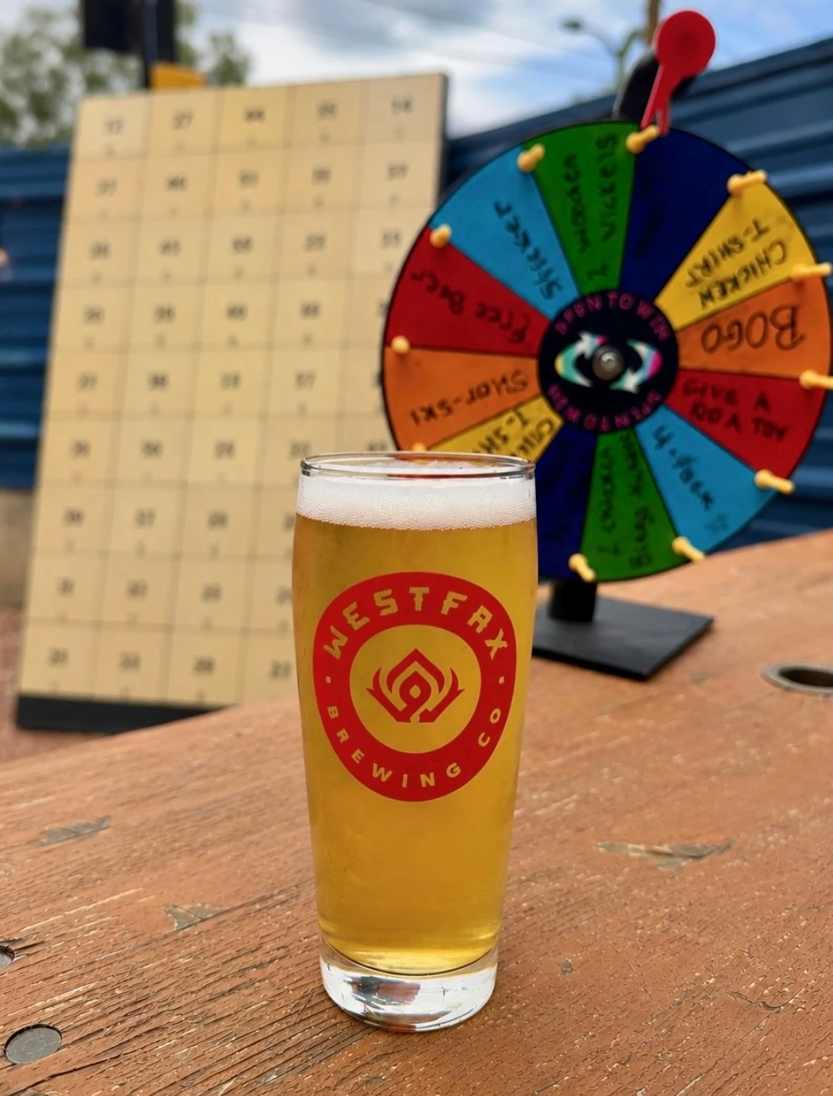Tomorrow&rsquo;s forecast: cold beer with a chance of chickens🌦️

Chicken Shit Bingo takes over the WestFax Springs beer garden TOMORROW! Grab a beer, pick your square, and let the chicken decide your fate.

Each beer bought gets you a ticket to pic