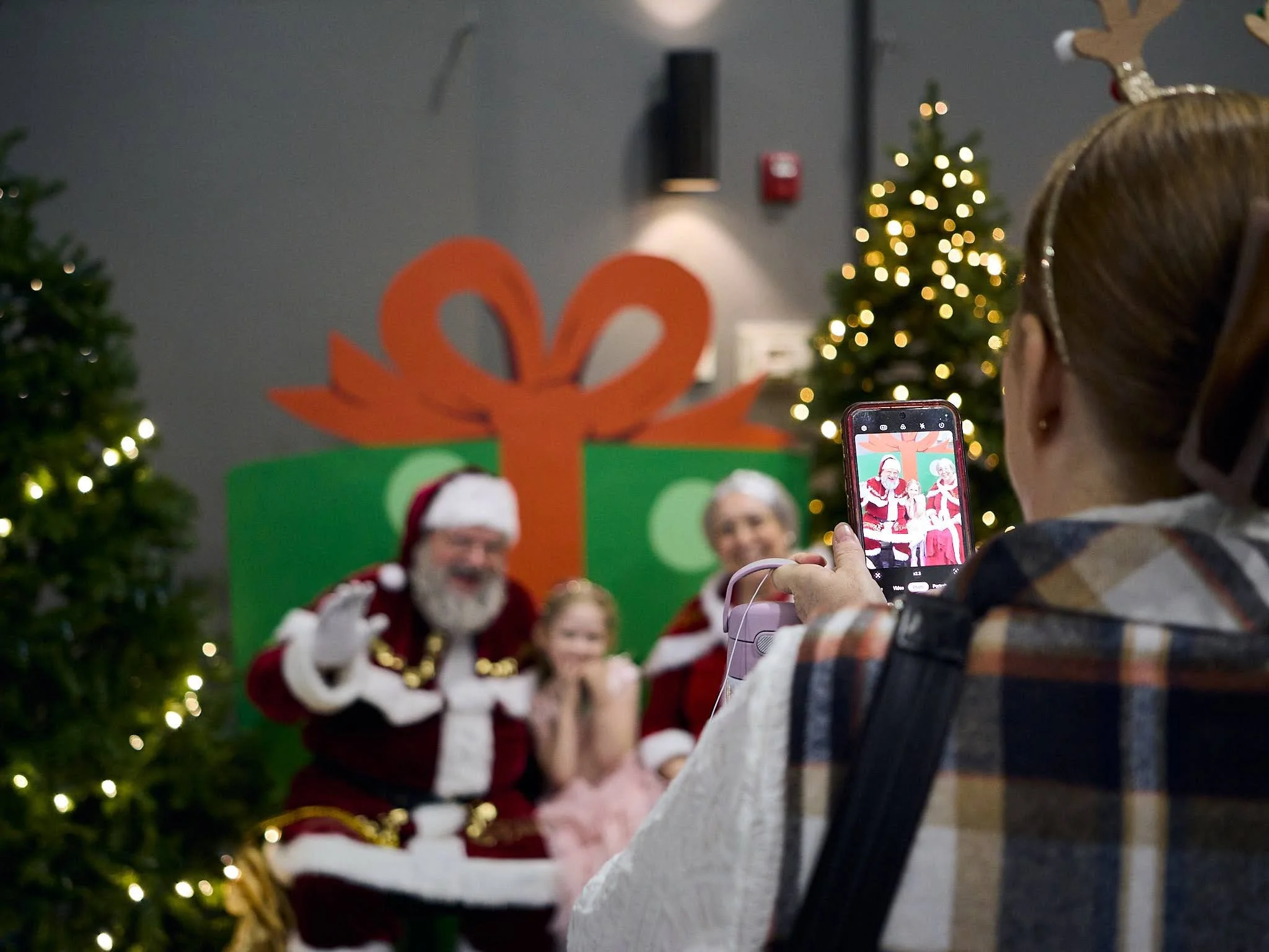 People welcoming to church