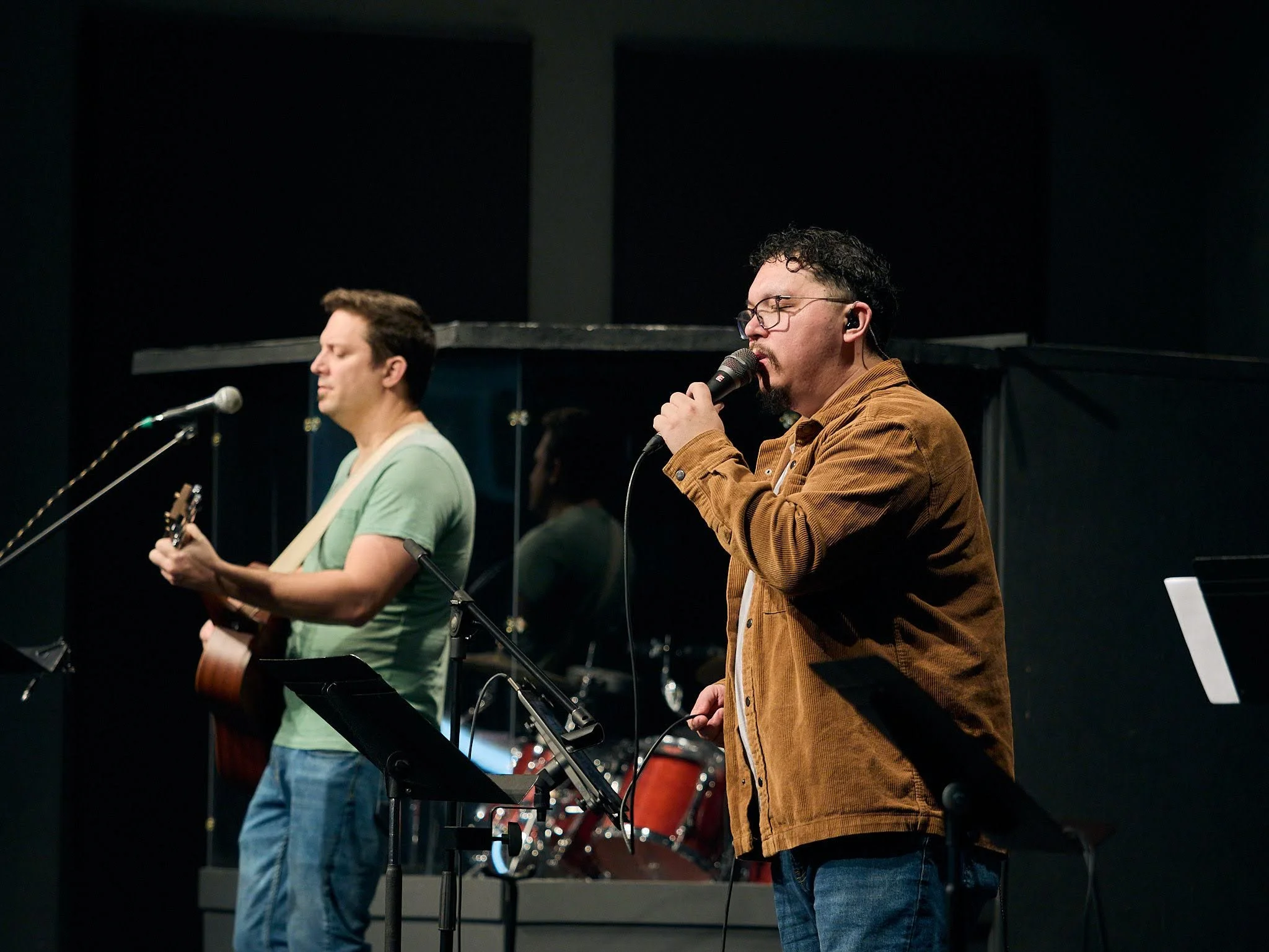 People welcoming to church