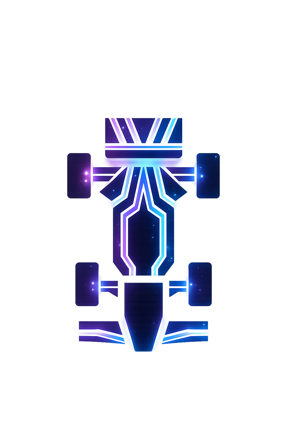 Electric blue and purple go-kart