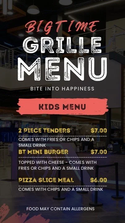 Food Menu — Big Time Entertainment