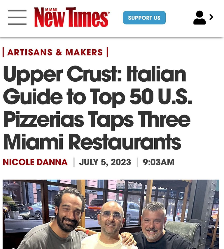 Miami New Times - 50 Top Pizzas USA